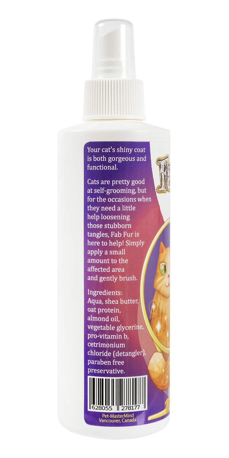 Pet MasterMind Fab Fur Kitty Cat Detangler Spray for Matted Hair | Premium, Natural, Unscented 8oz - Image 2